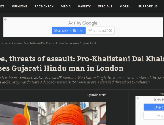 Khalistan supporter, Gurcharan Singh threatens Gujarati Hindu man [ London, UK ]