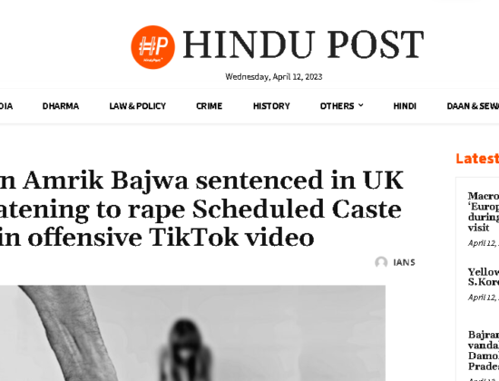 Amrik Bajwa ( 68 ) threatened to rape Hindu women [ London, UK ]