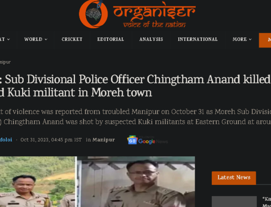 SDPO Chingtham Anand shot dead by Kuki militants [ Manipur, India ]