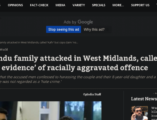 Indian Hindu family attacked by radical Islamists; called ‘Kafirs’ [ West Midlands, UK ]