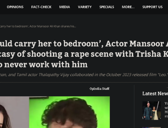 Mansoor Ali Khan expresses his sexual fantasies with Hindu actress, Trisha [ Tamil Nadu, India ]