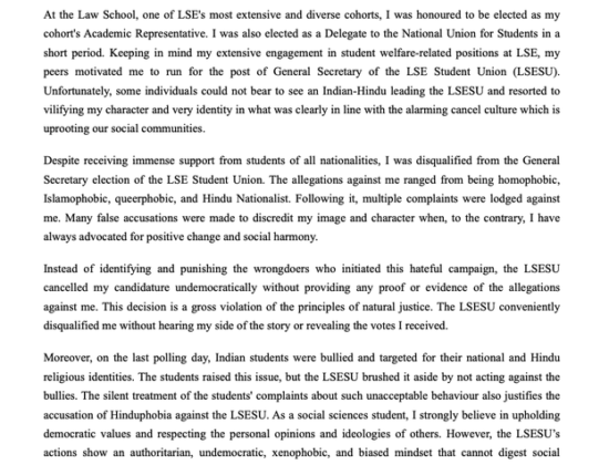 Hindu student exposes Hinduphobia at The London School of Economics and Political Science [ London, United Kingdom ]