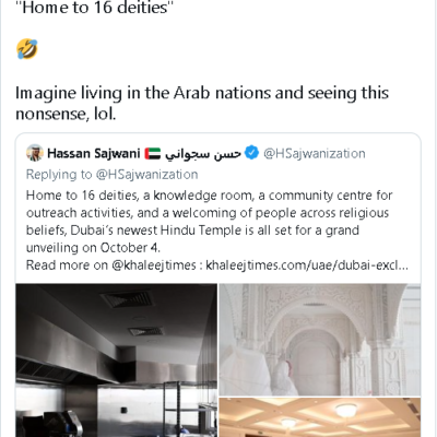 Extending Hindu temple in Dubai suffers great backlash by Muslims [ Dubai, UAE ]