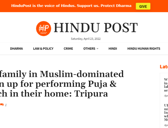 Hindu family beaten, for performing puja in their home [Tripura, India]