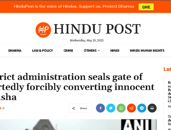 Christian evangelists convert tribals [ Odisha, India]