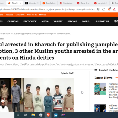 Beef Pamphlets and Vulgar Comments on Hindu Deities [Bharuch, Gujarat]