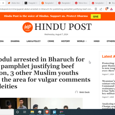 Beef Pamphlets and Vulgar Comments on Hindu Deities [Bharuch, Gujarat]