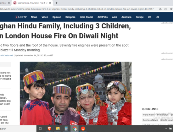 Devastating Diwali Night for Afghan Hindu [Hounslow, London, UK]