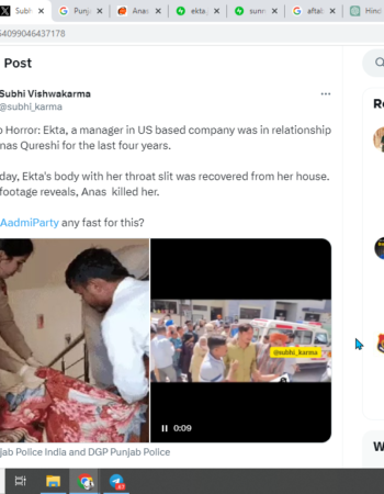 Tragic End to 4-Year Relationship: Muslim Man Allegedly Kills Hindu Woman, a Manager at MNC [Kharar, Punjab, India]