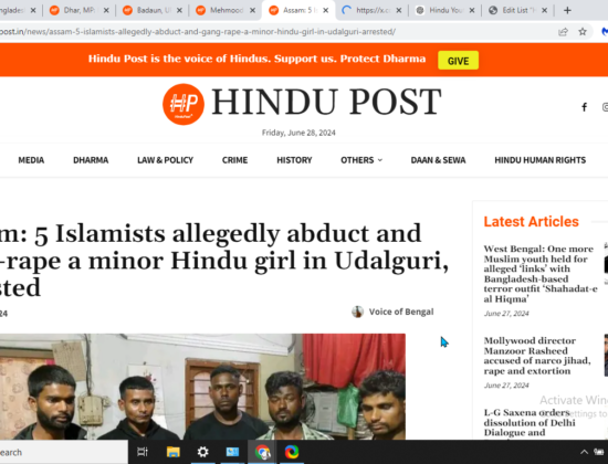 Minor Hindu girl raped by 5 jihadi [Udalguri, Assam]