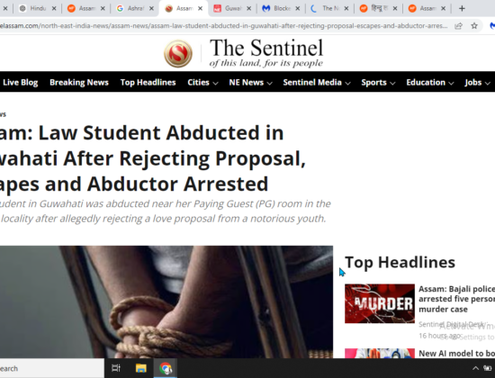 Law Student Abducted by Ashraf Zaman for Refusing Love Proposal [Guwahati, Assam]