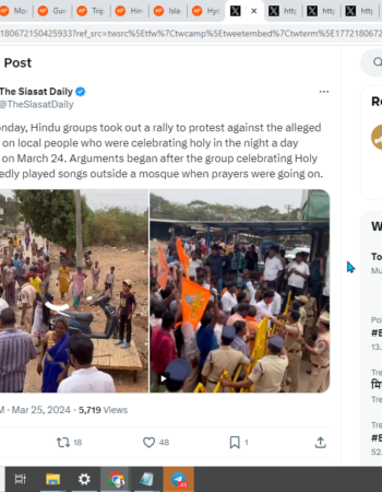 Holi Celebrations Trigger Clash [Hyderabad, Telangana]