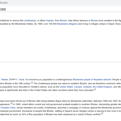 Ethnic cleansing of Hindus in Bhutan since 1990 [Bhutan]